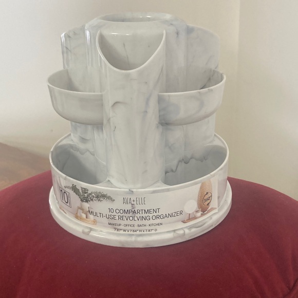Other - 10 compartment multi use revolving organizer faux marble look
